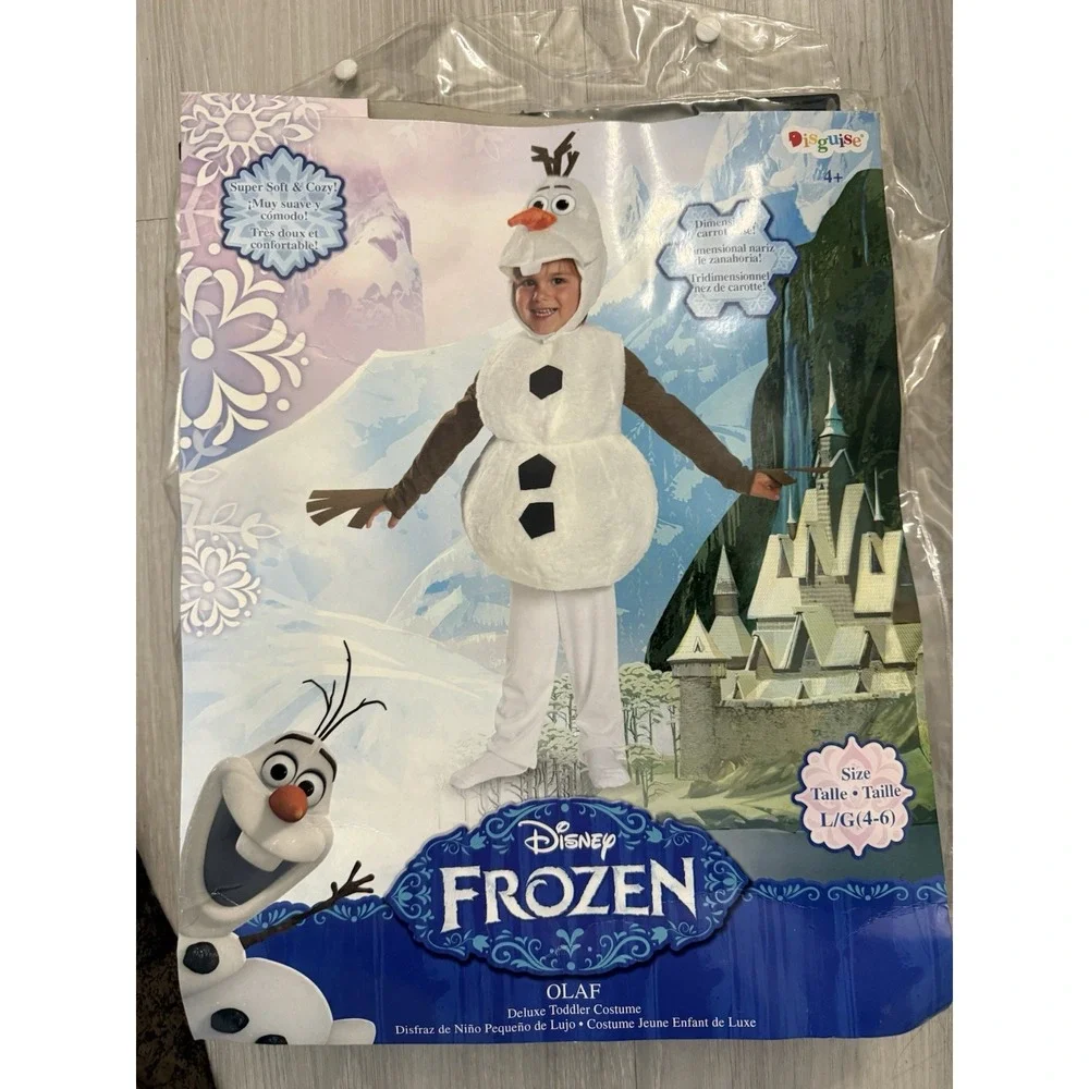 Disney Frozen Olaf Snowman 2 Piece Halloween Costume Child Size Large 4-6